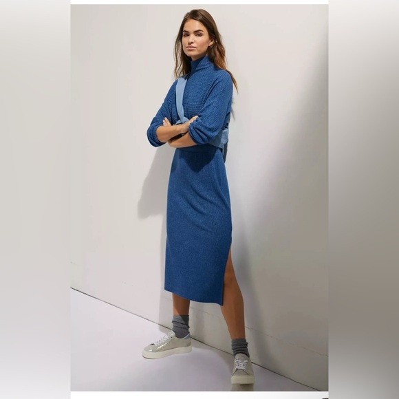 Saturday Sunday by Anthropologie Mariah Ribbed Knit blue Maxi Dress size S - Picture 1 of 11